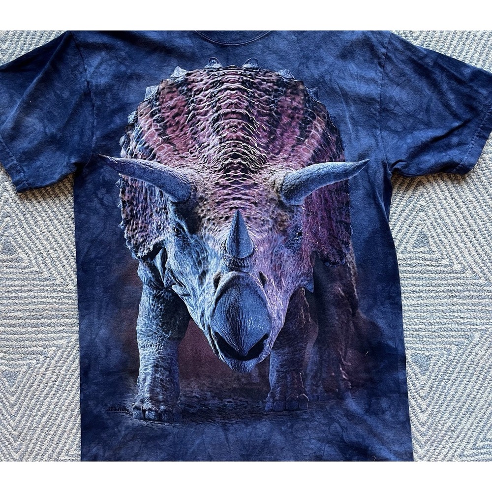 The Mountain Triceratops Tie Dye T-Shirt - Blue - Medium - Picture 2 of 4